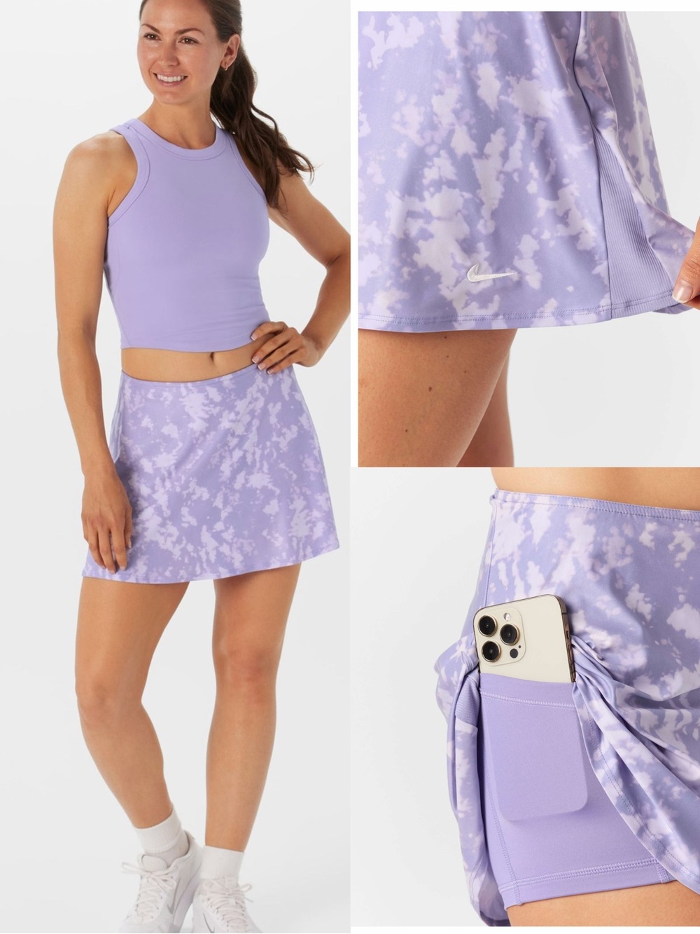 Nike Women's Summer Victory Print golf tennis Skirt - Lilac size L NWT